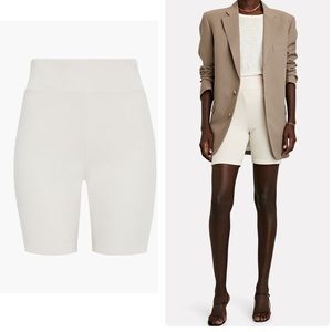 Frame Biker Shorts High-Waist Minimalist Cream Vintage Pima Cotton Knit Size XS